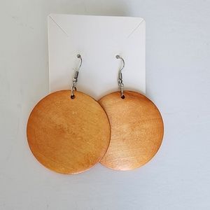Round Wooden Earrings, Jewelry, Wooden Earrings